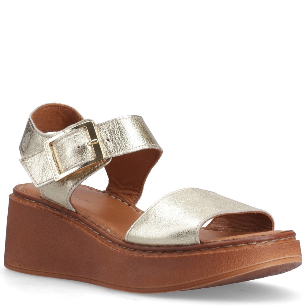Ladies Heeled Sandals Gold Hush Puppies Beatrix Wedge Sandal