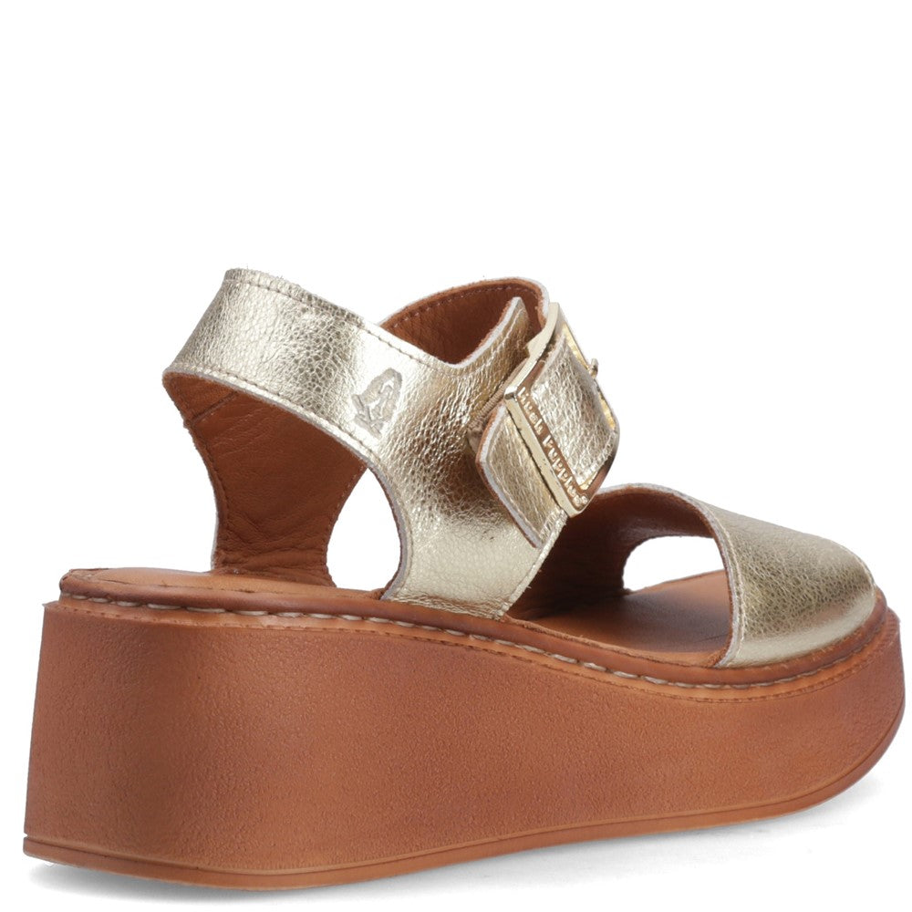Ladies Heeled Sandals Gold Hush Puppies Beatrix Wedge Sandal