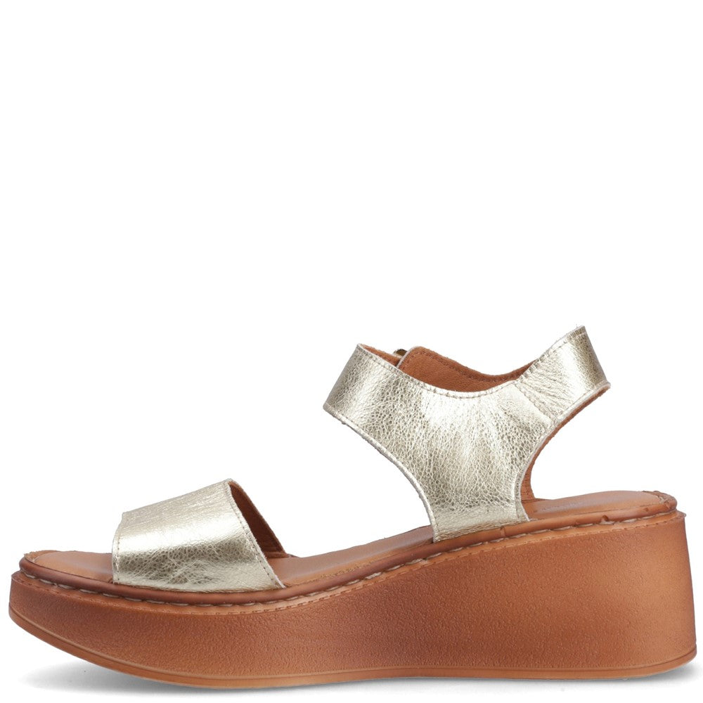 Ladies Heeled Sandals Gold Hush Puppies Beatrix Wedge Sandal