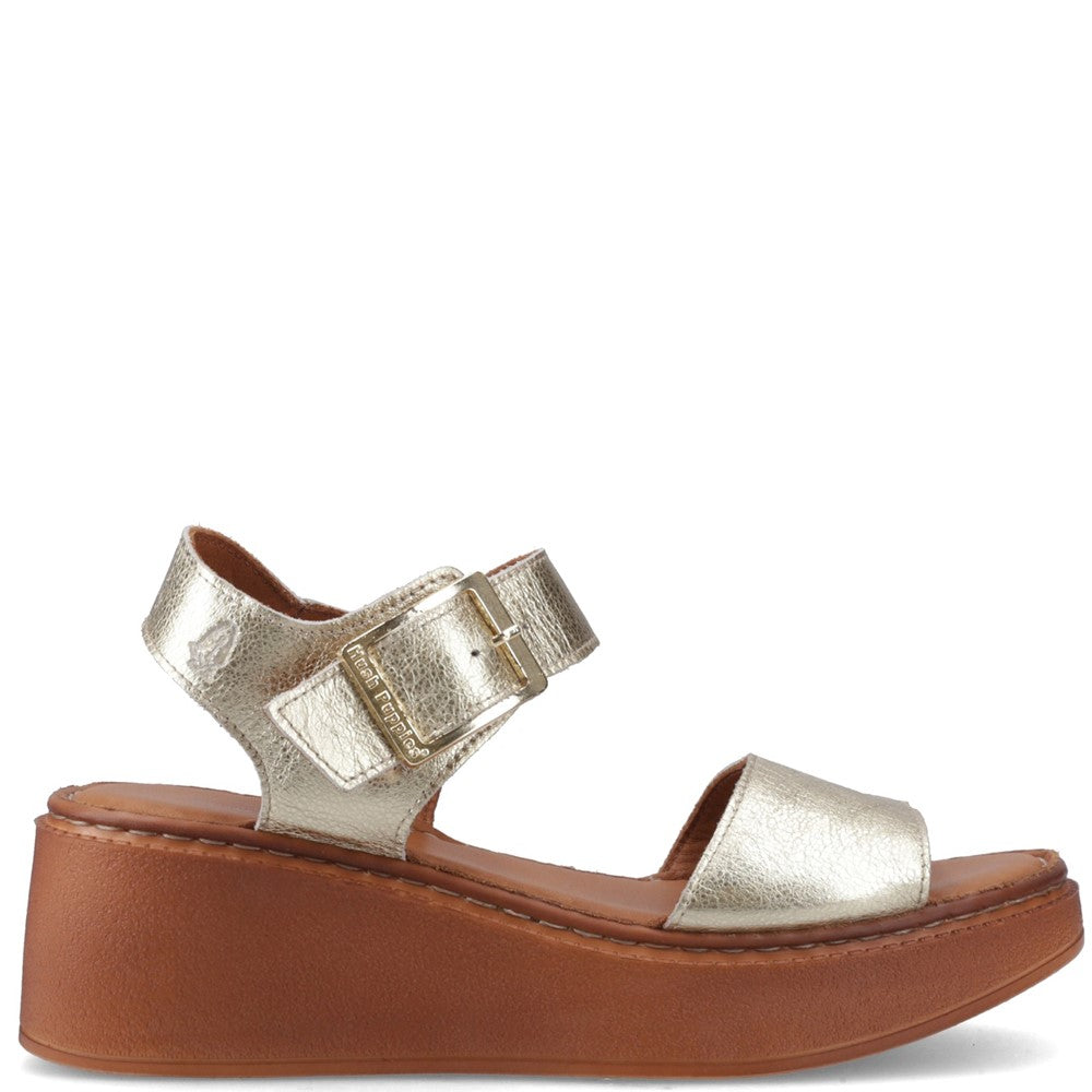 Ladies Heeled Sandals Gold Hush Puppies Beatrix Wedge Sandal