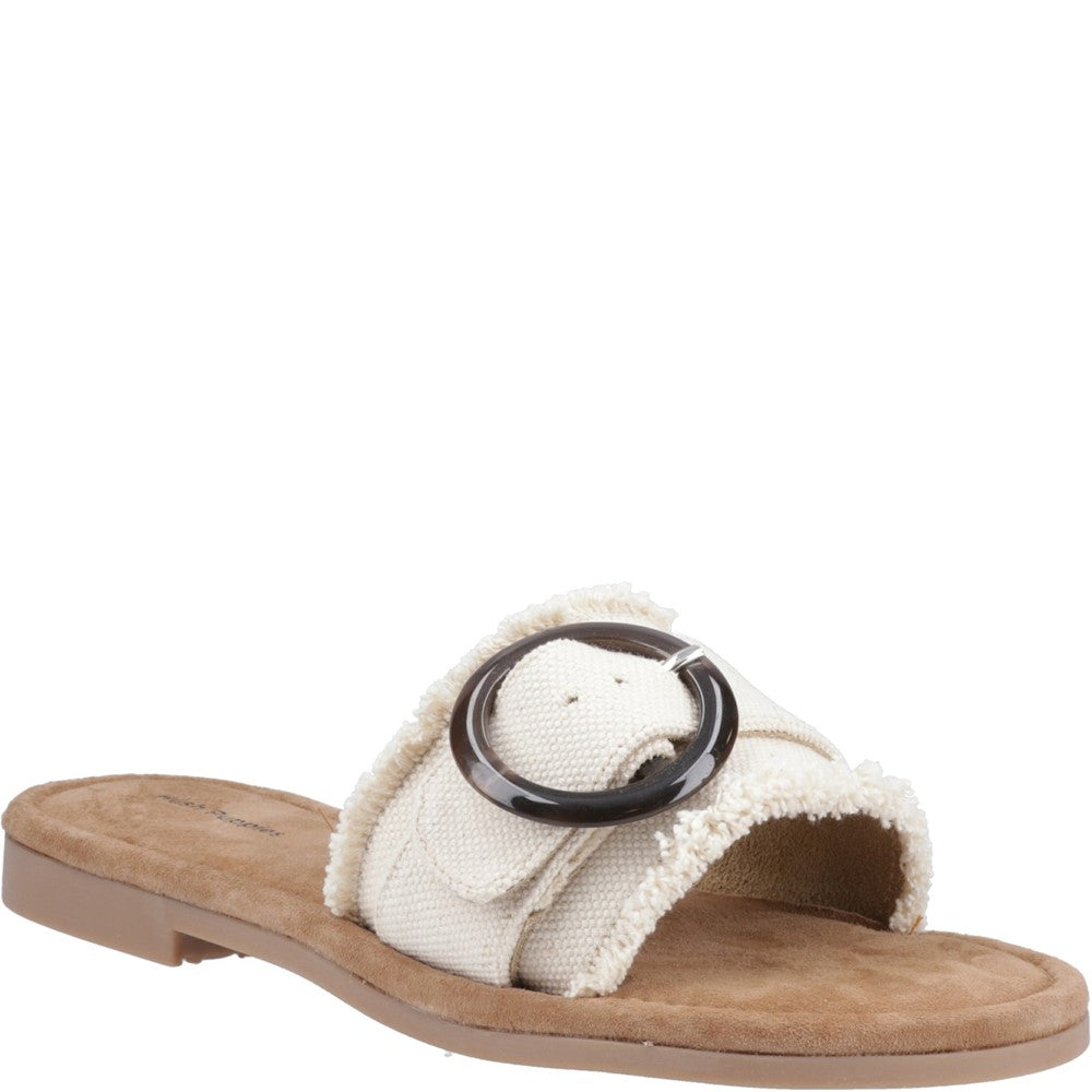 Sandal Ladies Summer Cream Hush Puppies Hayley Buckle Slide