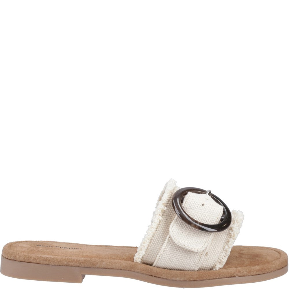 Sandal Ladies Summer Cream Hush Puppies Hayley Buckle Slide