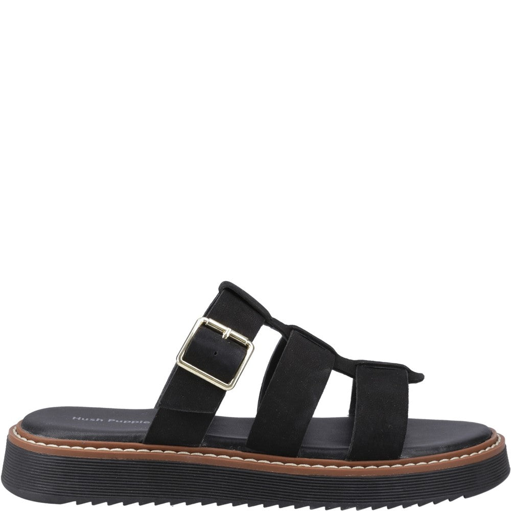 Sandal Ladies Summer Black Hush Puppies Celeste Slide Sandal