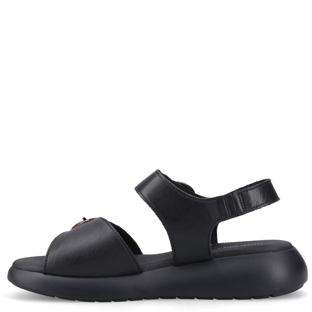 Sandal Ladies Summer Black Hush Puppies Alison Buckle Sandal