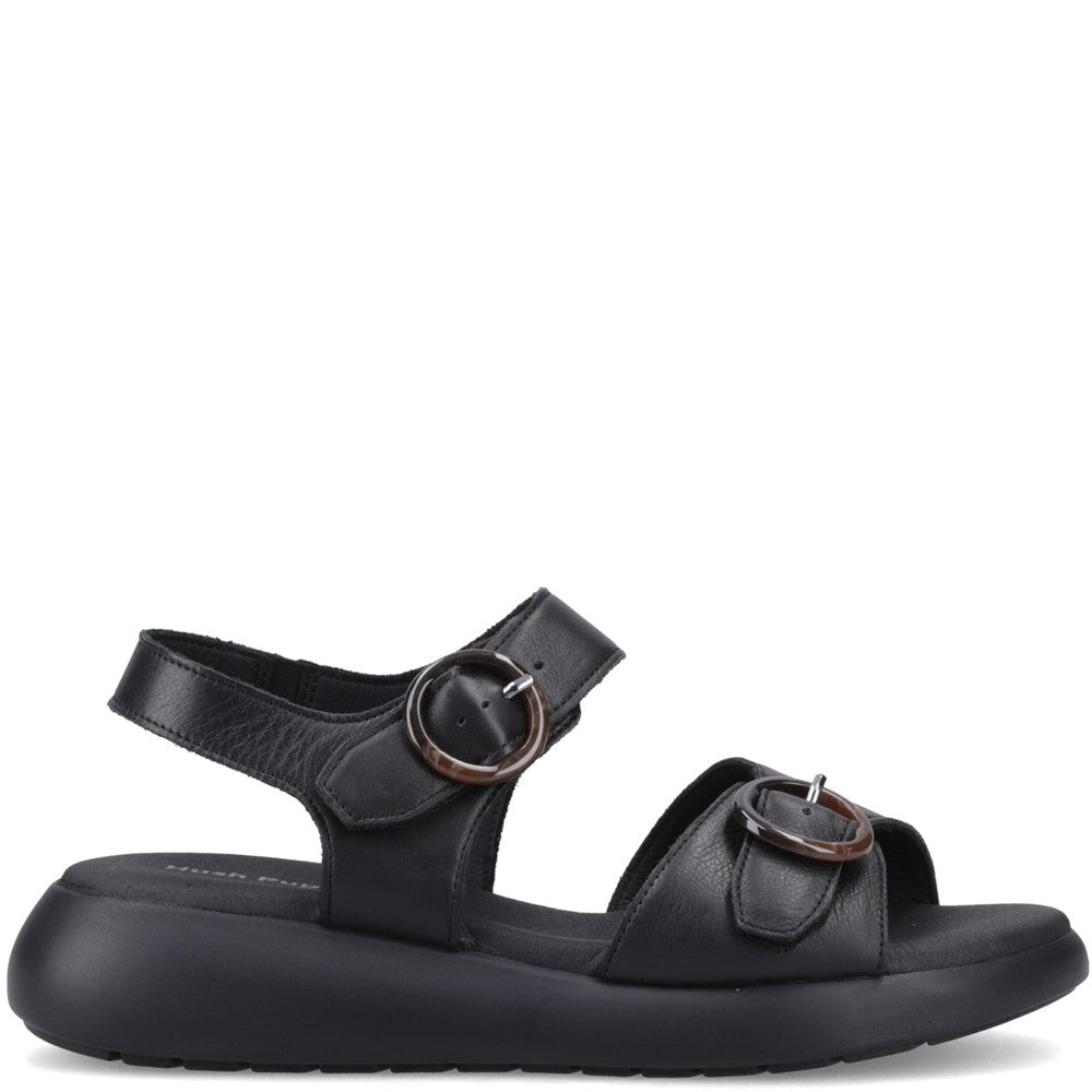 Sandal Ladies Summer Black Hush Puppies Alison Buckle Sandal
