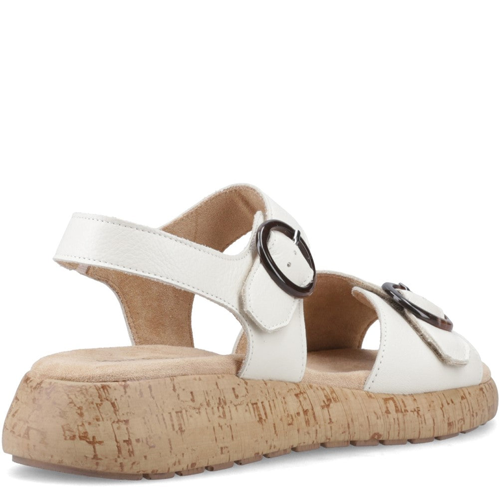 Sandal Ladies Summer Cream Hush Puppies Alison Buckle Sandal