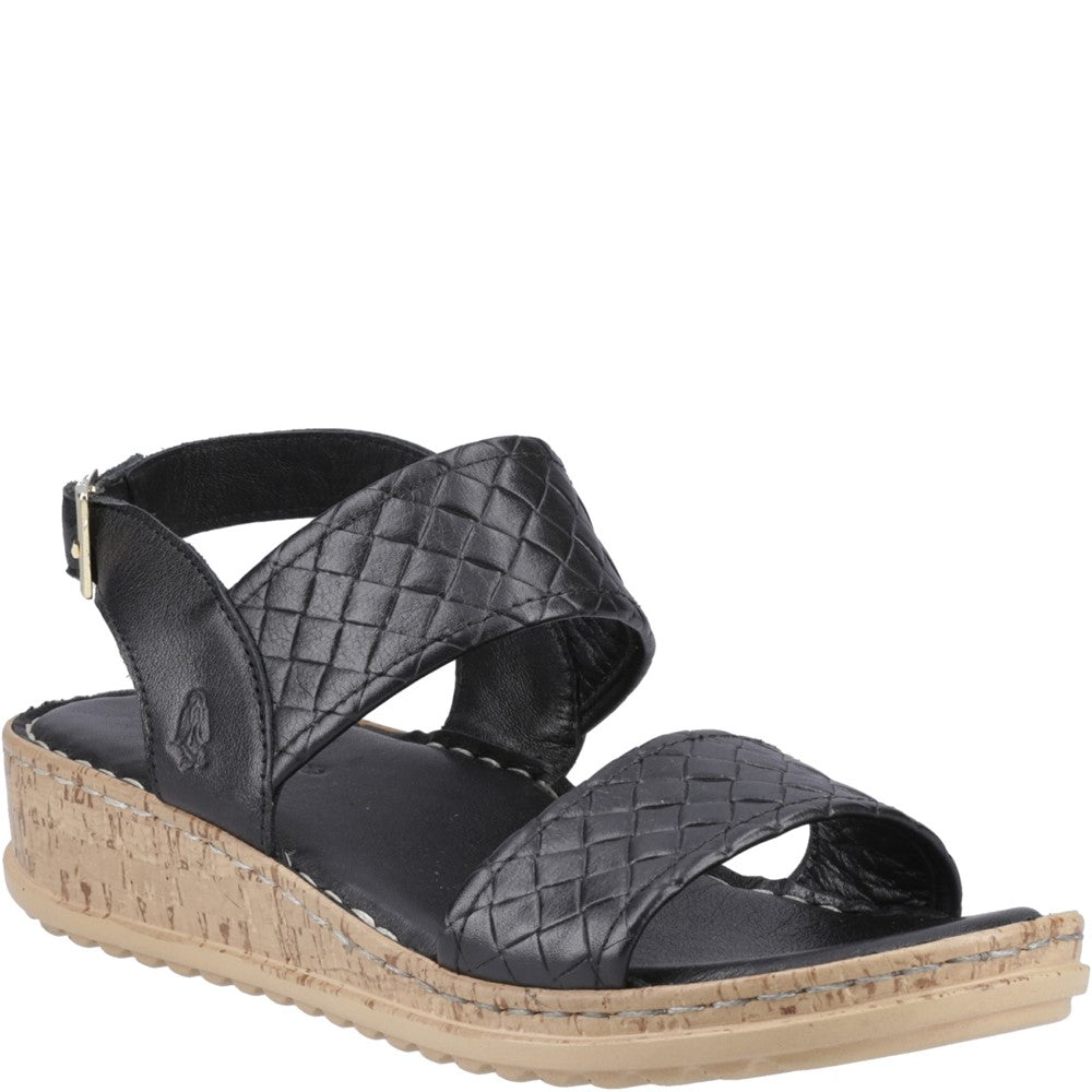 Sandal Ladies Summer Black Hush Puppies Ebony Woven Sandal