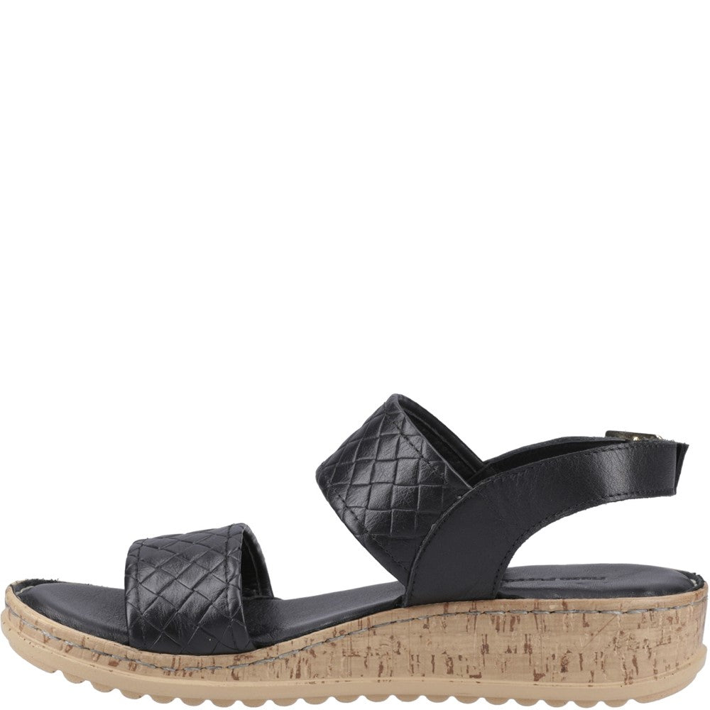 Sandal Ladies Summer Black Hush Puppies Ebony Woven Sandal