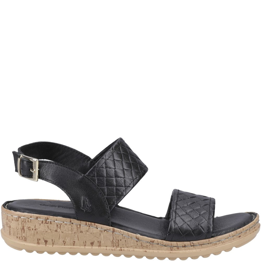 Sandal Ladies Summer Black Hush Puppies Ebony Woven Sandal
