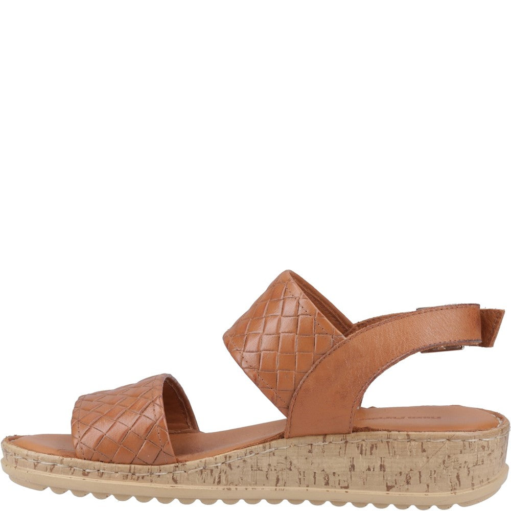 Sandal Ladies Summer Tan Hush Puppies Ebony Woven Sandal