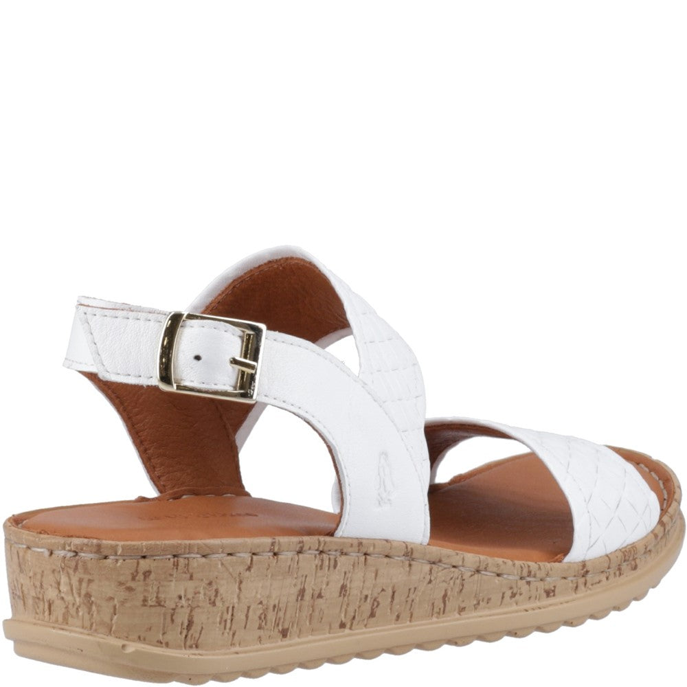 Sandal Ladies Summer White Hush Puppies Ebony Woven Sandal