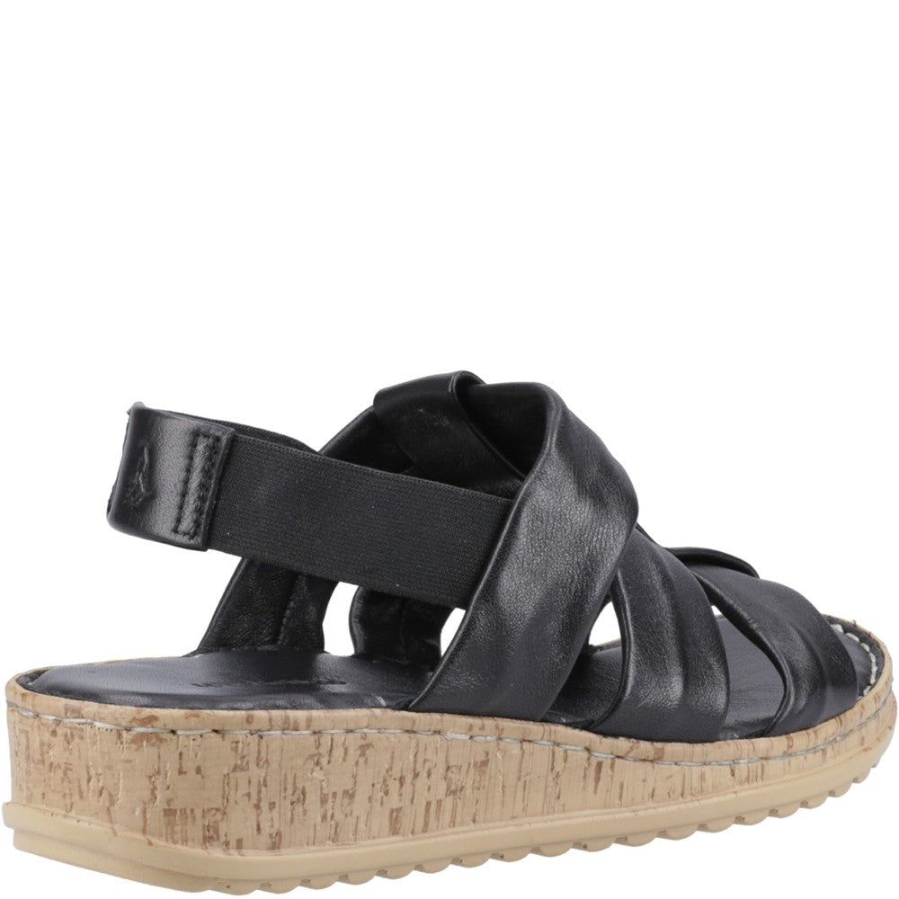 Sandal Ladies Summer Black Hush Puppies Eden Wide Fit Sandal