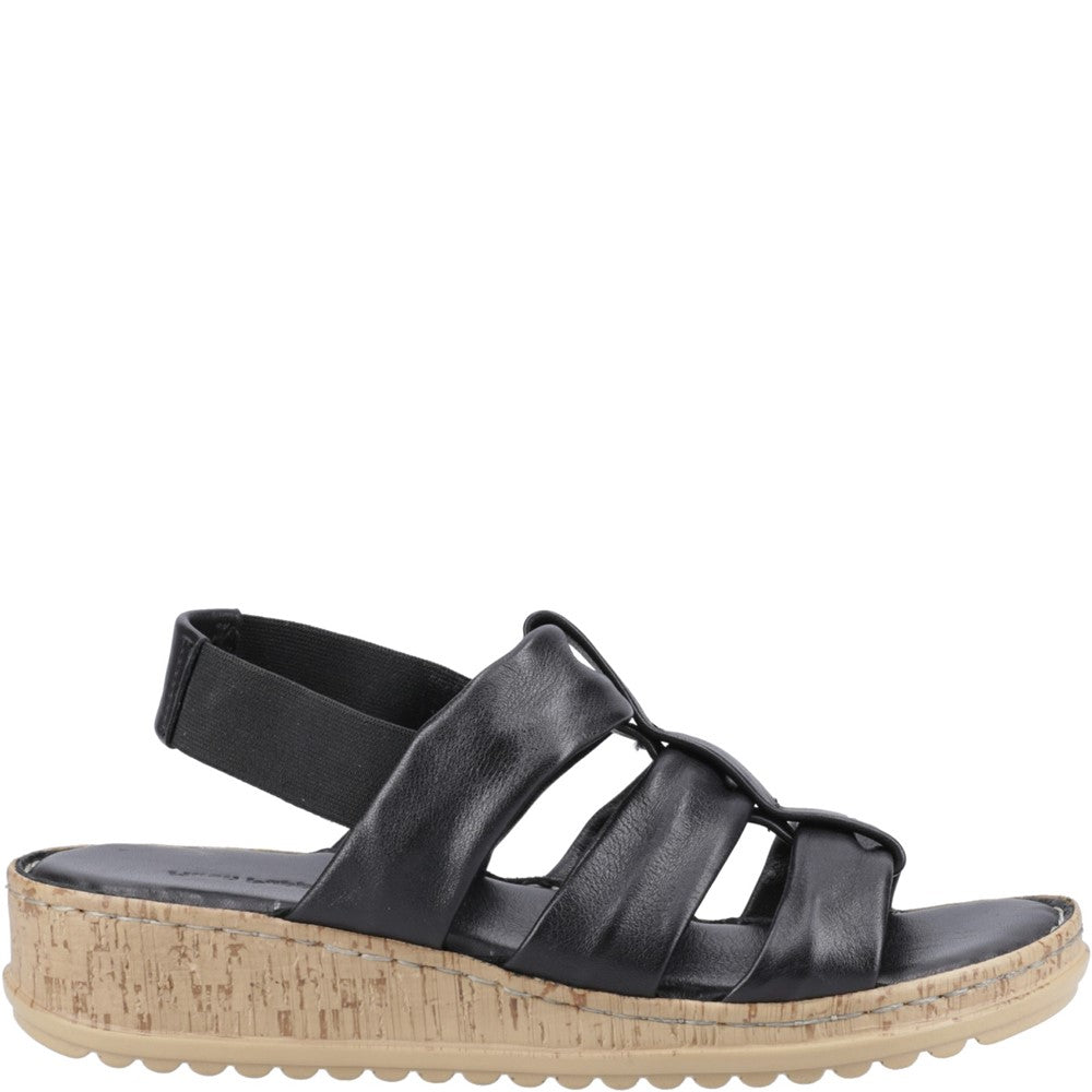 Sandal Ladies Summer Black Hush Puppies Eden Wide Fit Sandal
