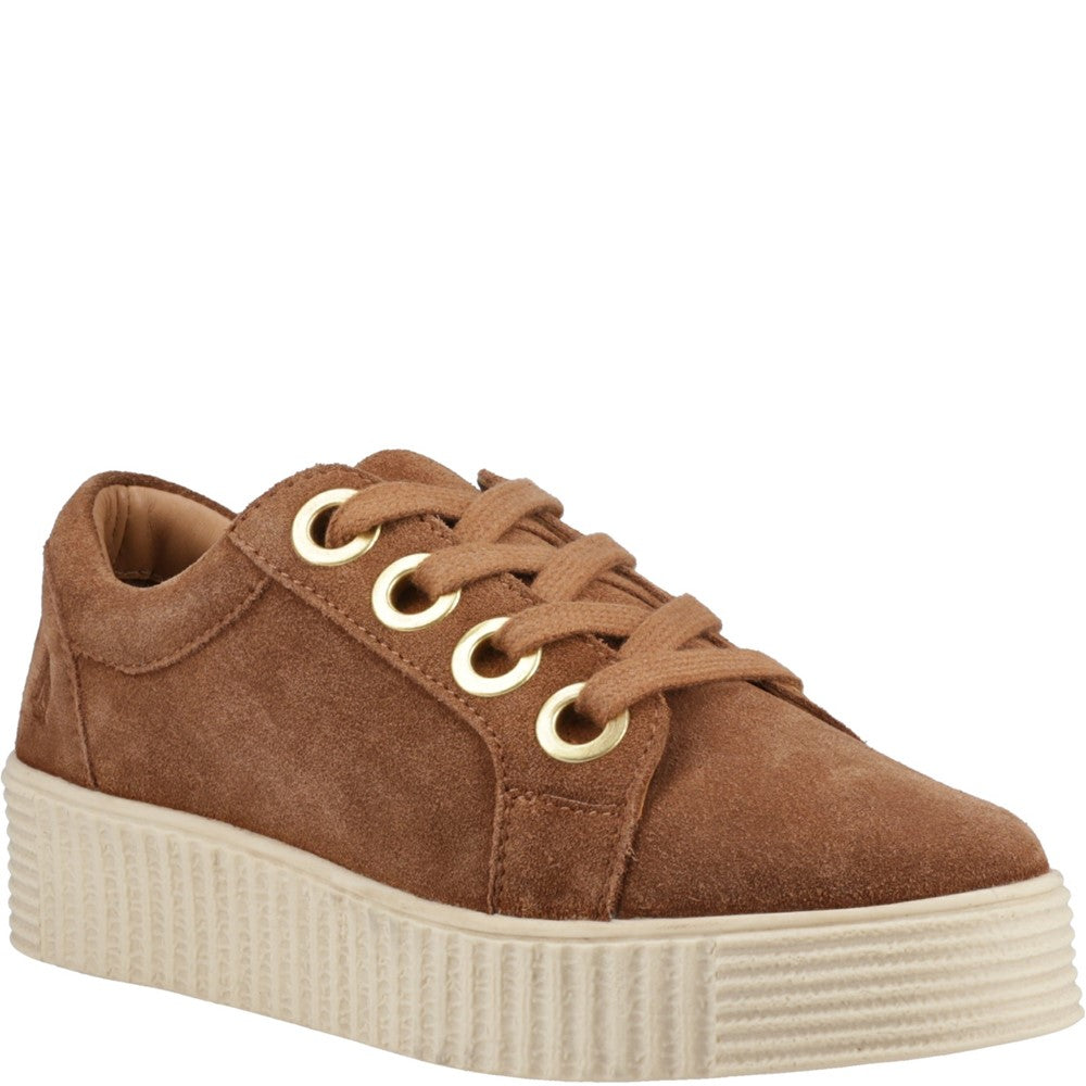Shoe Ladies Summer Tan Hush Puppies Tamsin Suede Trainer