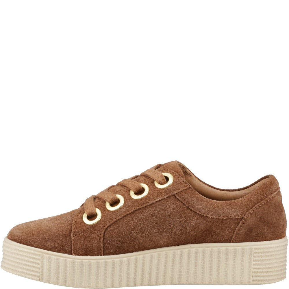 Shoe Ladies Summer Tan Hush Puppies Tamsin Suede Trainer