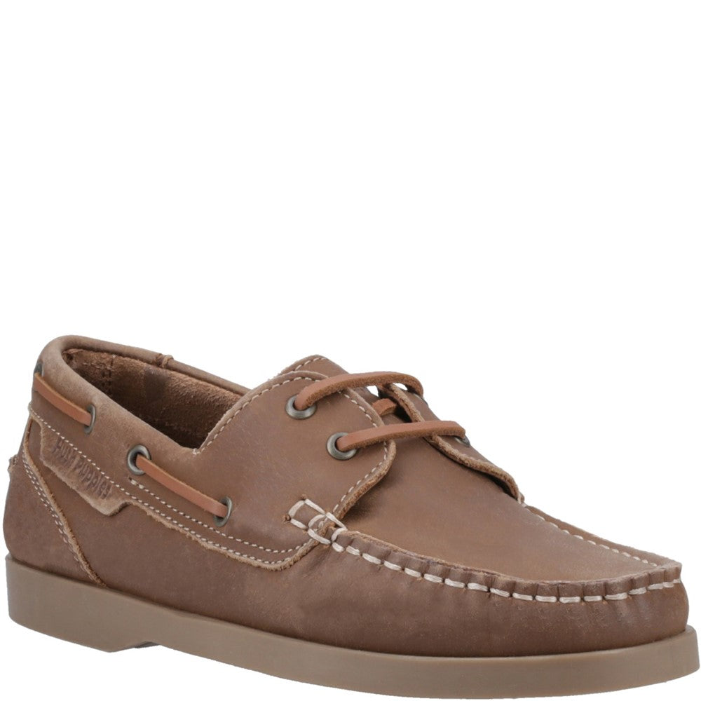 Slip On Ladies Shoes Tan Hush Puppies Isabel Boat Shoe