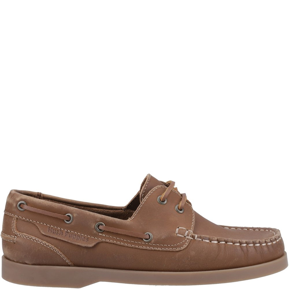 Slip On Ladies Shoes Tan Hush Puppies Isabel Boat Shoe