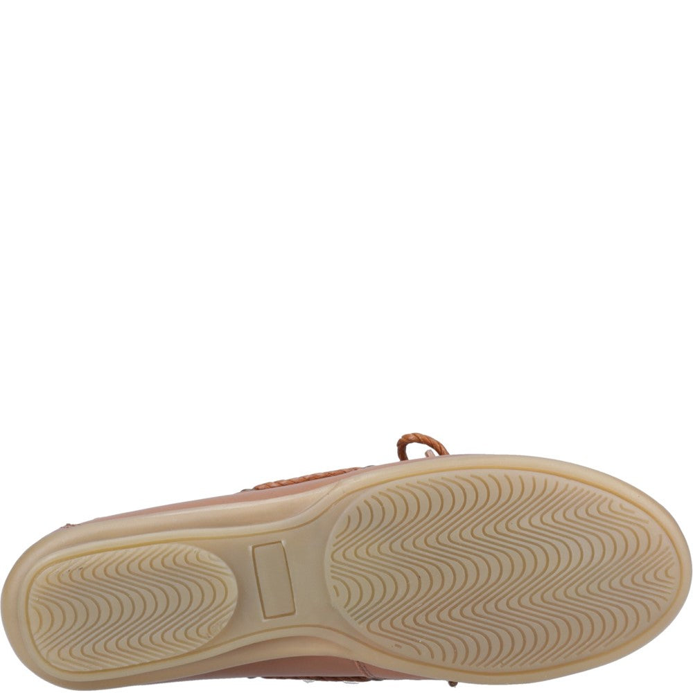 Slip On Ladies Shoes Tan Hush Puppies Irene Boat Shoe