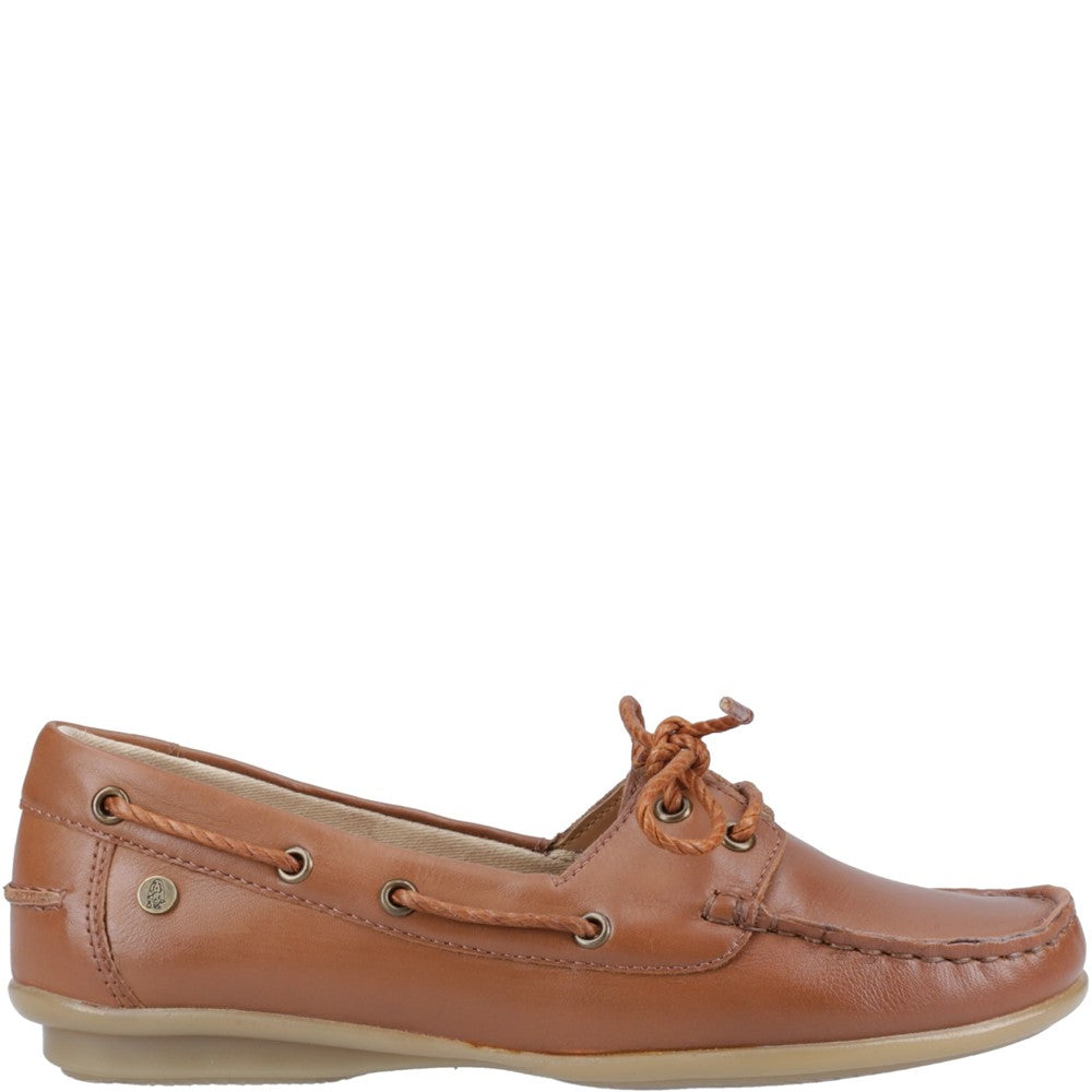 Slip On Ladies Shoes Tan Hush Puppies Irene Boat Shoe