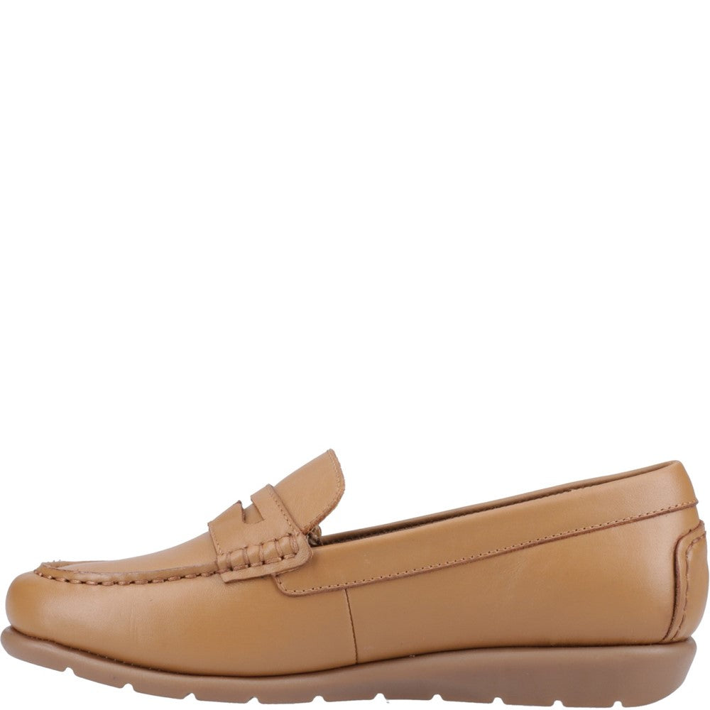 Slip On Ladies Shoes Tan Hush Puppies Shelby Loafer