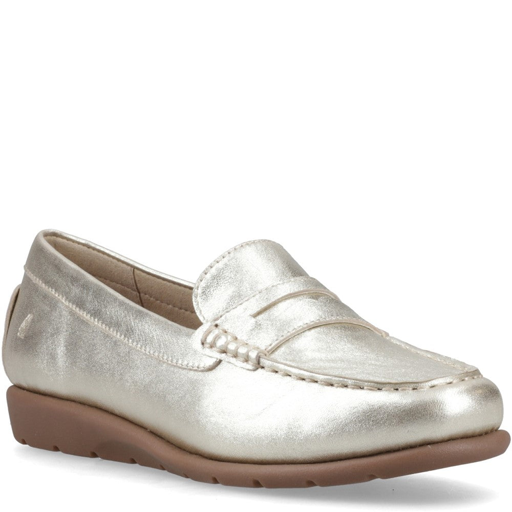 Slip On Ladies Shoes Gold Hush Puppies Shelby Loafer