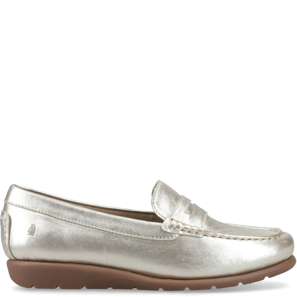 Slip On Ladies Shoes Gold Hush Puppies Shelby Loafer