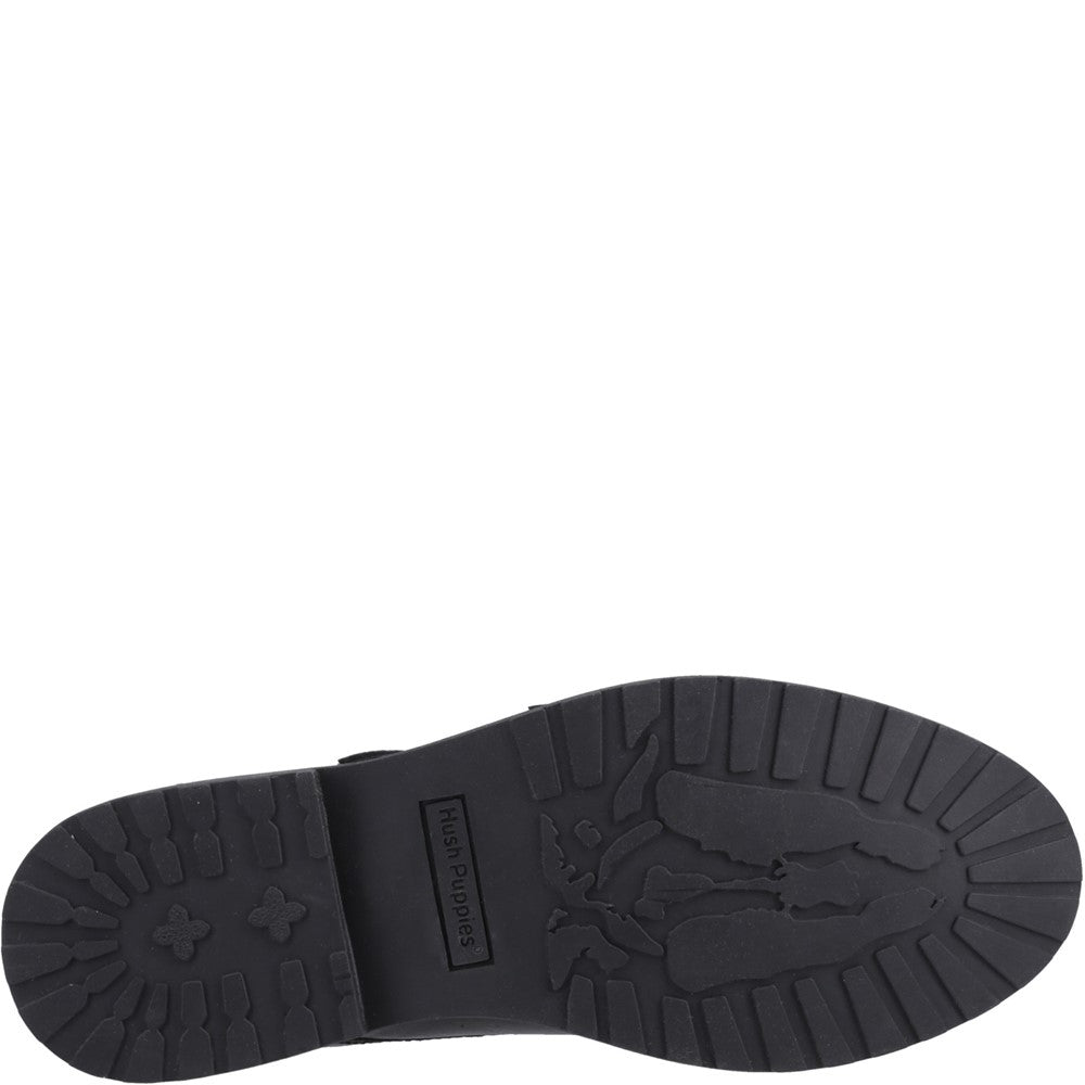 Slip On Ladies Shoes Black Hush Puppies Verity Monk Shoe