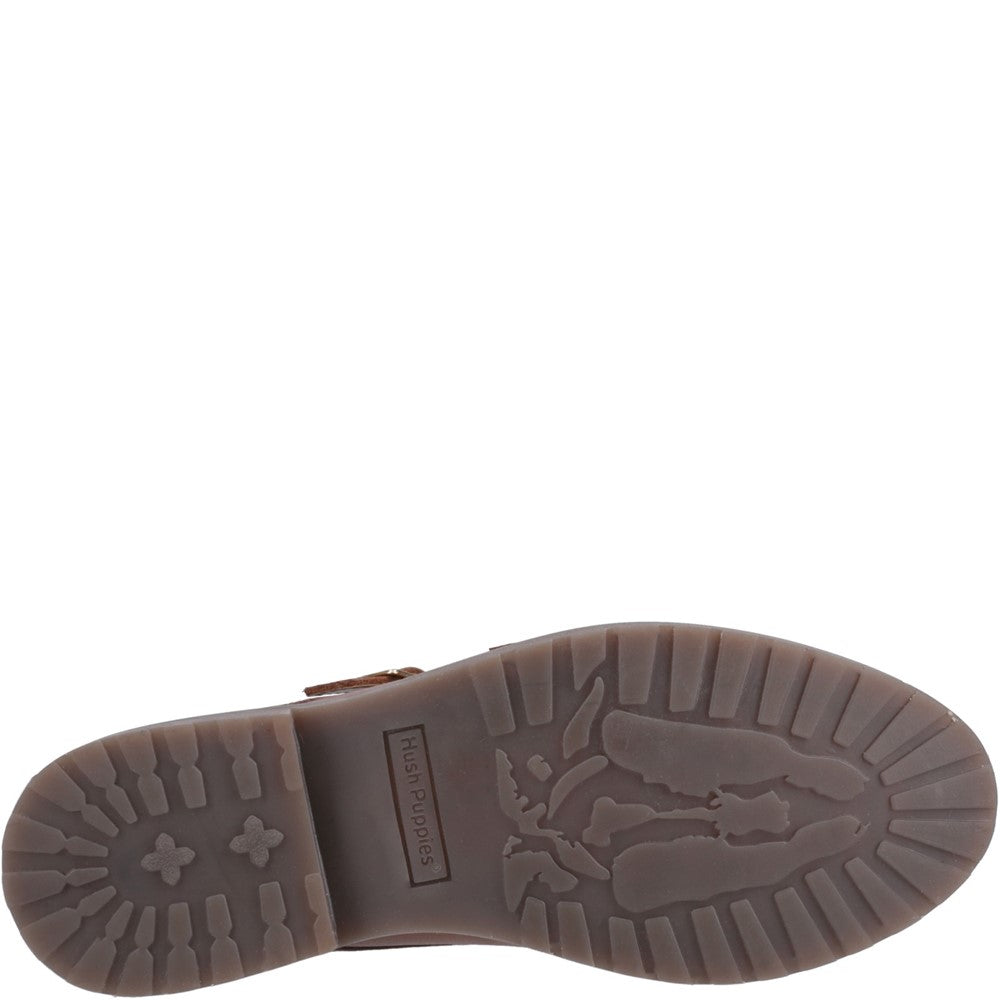 Slip On Ladies Shoes Tan Hush Puppies Verity Monk Shoe