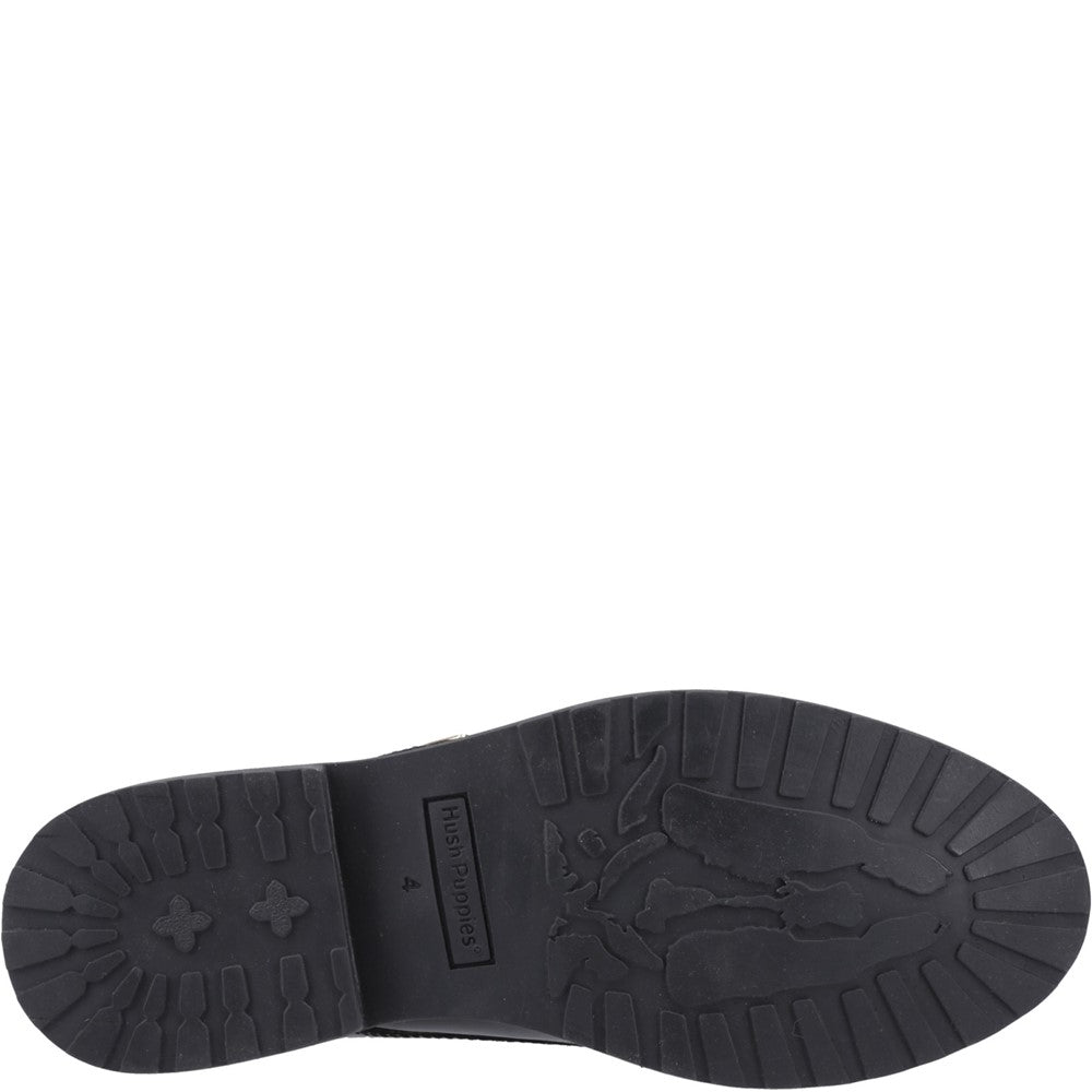 Slip On Ladies Shoes Black Patent Hush Puppies Verity Monk Shoe