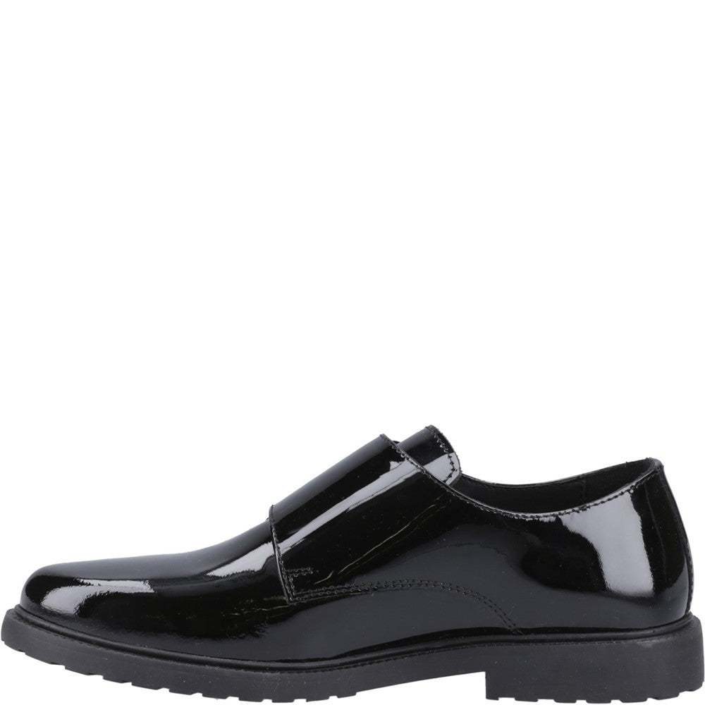 Slip On Ladies Shoes Black Patent Hush Puppies Verity Monk Shoe