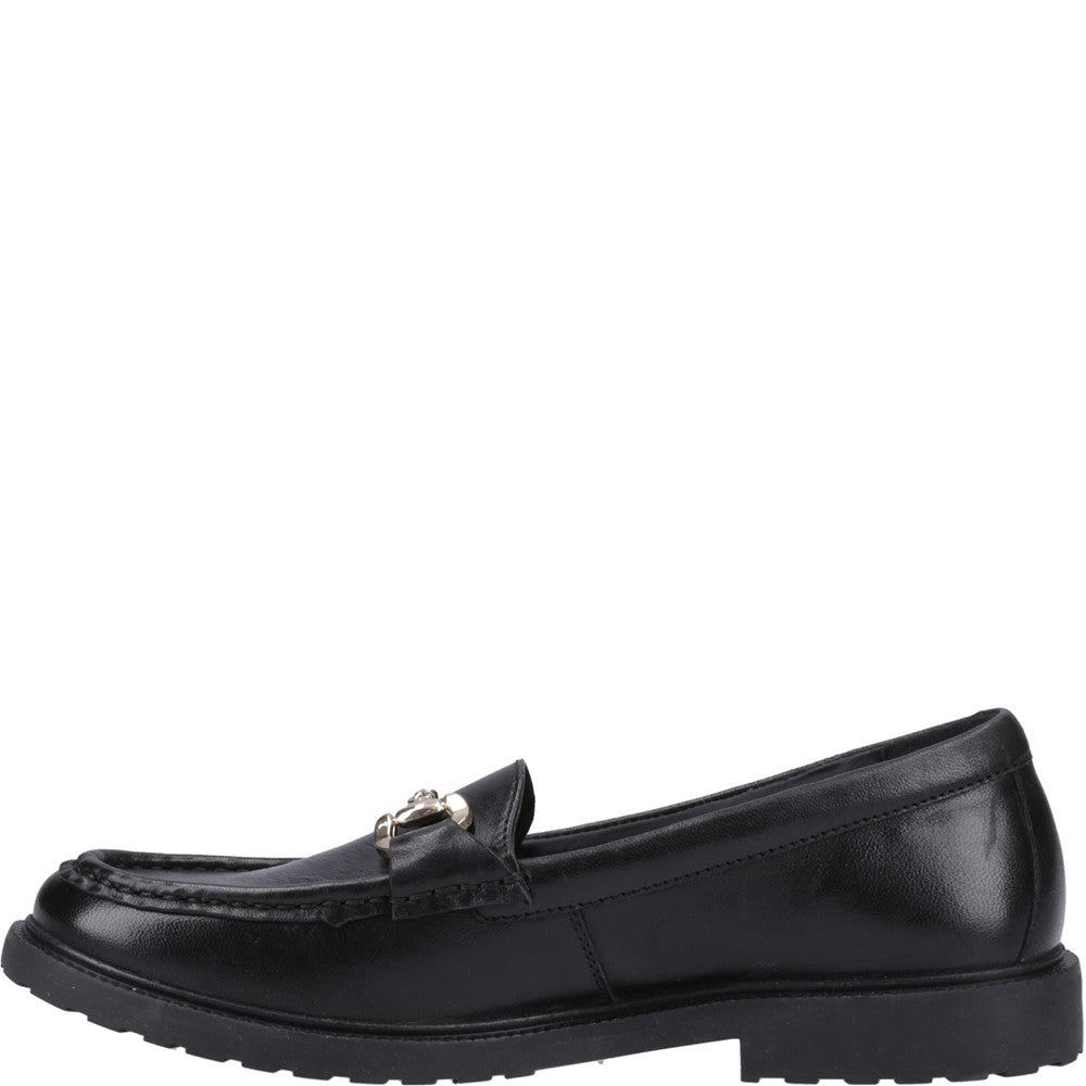 Slip On Ladies Shoes Black Hush Puppies Verity Snaffle Loafer
