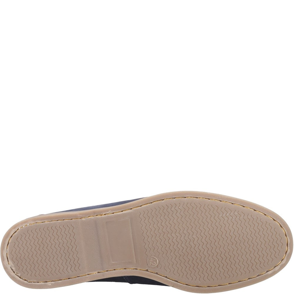 Lace Mens Summer Navy/Tan Hush Puppies Wilson Boat Shoe