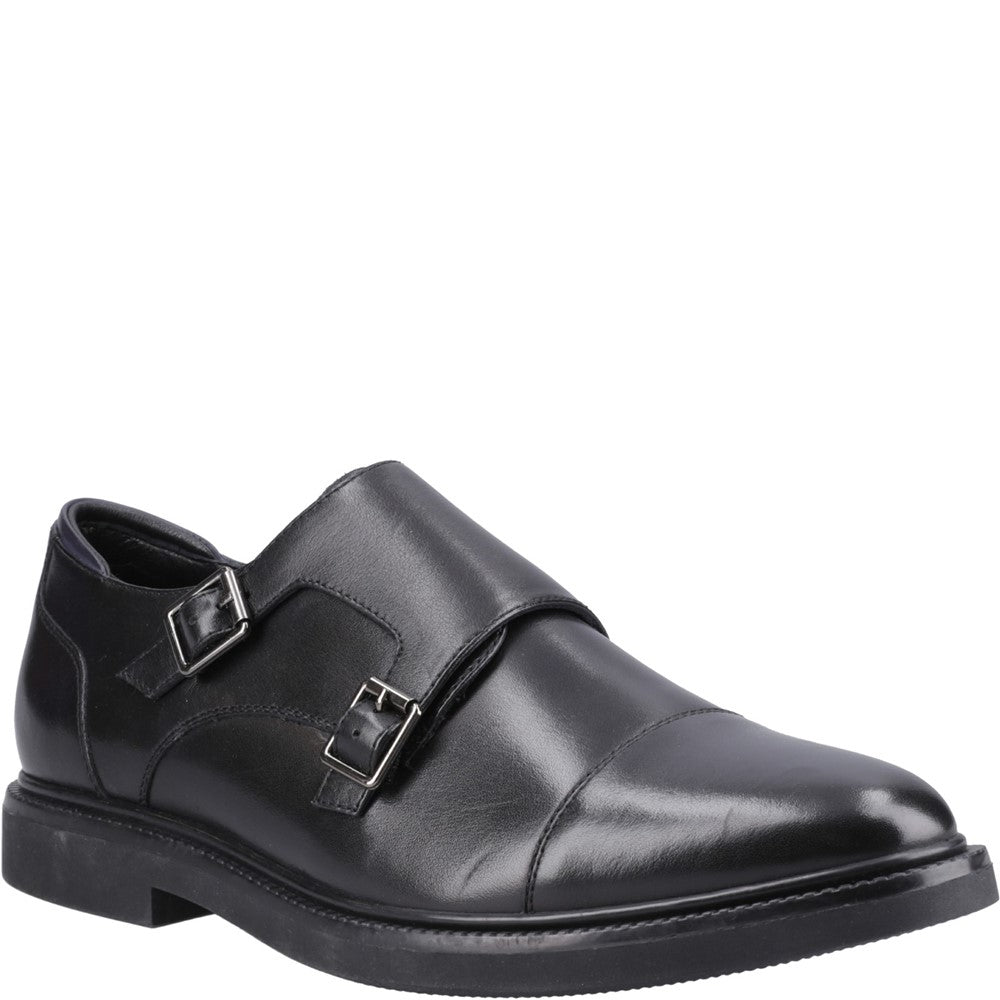 Mens Formal Slip On Shoes Black Hush Puppies Kane Monk Shoe