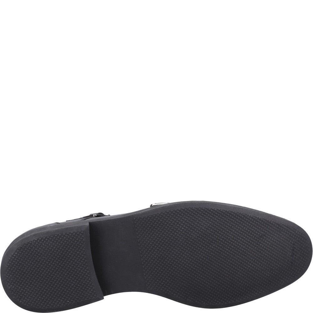 Mens Formal Slip On Shoes Black Hush Puppies Kane Monk Shoe