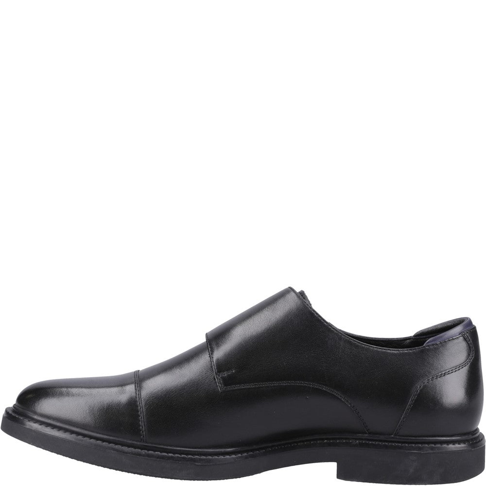Mens Formal Slip On Shoes Black Hush Puppies Kane Monk Shoe
