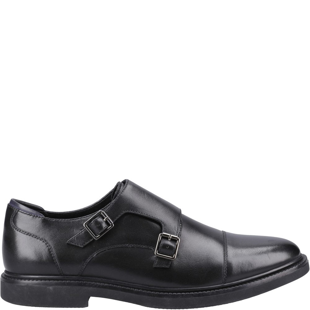 Mens Formal Slip On Shoes Black Hush Puppies Kane Monk Shoe
