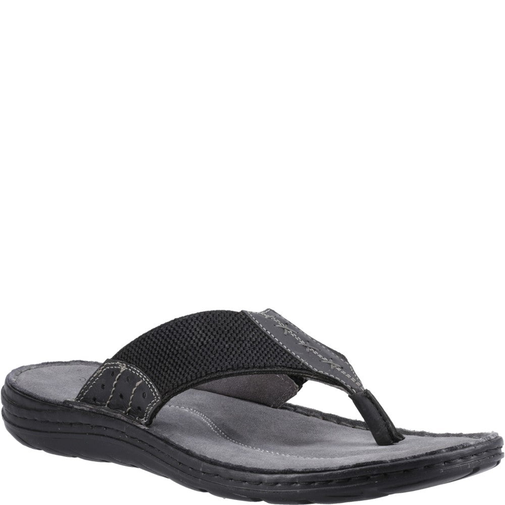 Sandal Mens Summer Black Hush Puppies Alan Toepost Sandal