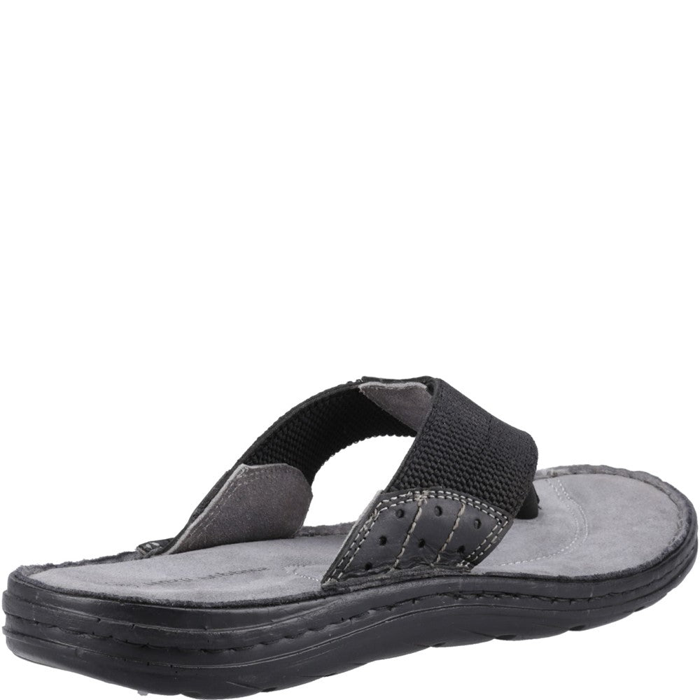 Sandal Mens Summer Black Hush Puppies Alan Toepost Sandal
