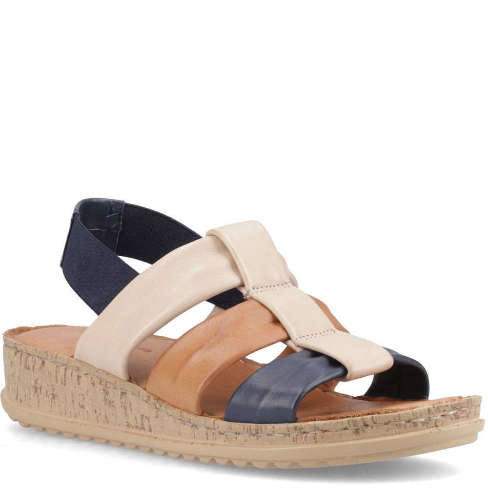 Sandal Ladies Summer Navy Mix Hush Puppies Eden Gladiator Sandal