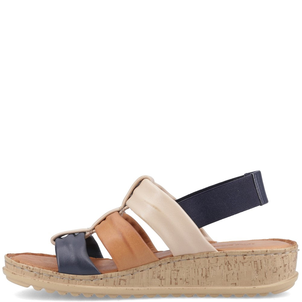 Sandal Ladies Summer Navy Mix Hush Puppies Eden Gladiator Sandal