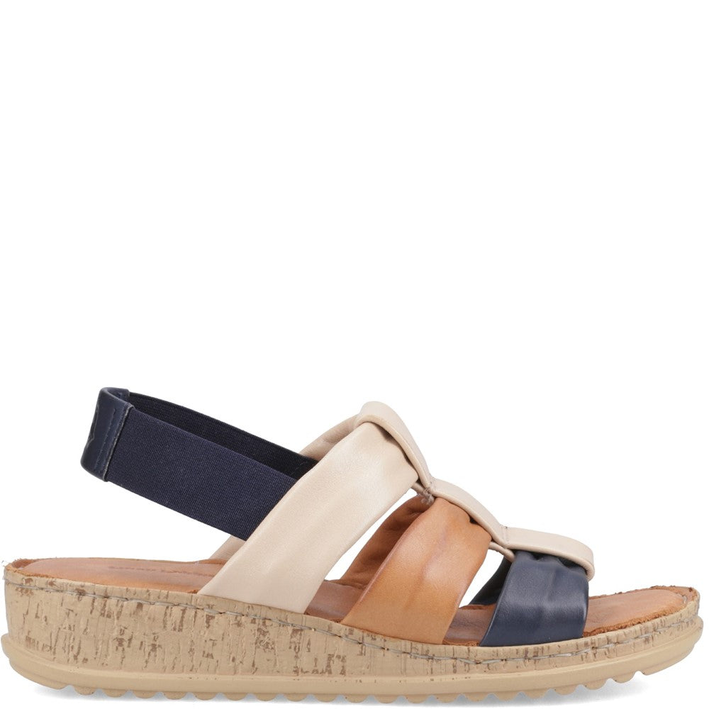 Sandal Ladies Summer Navy Mix Hush Puppies Eden Gladiator Sandal