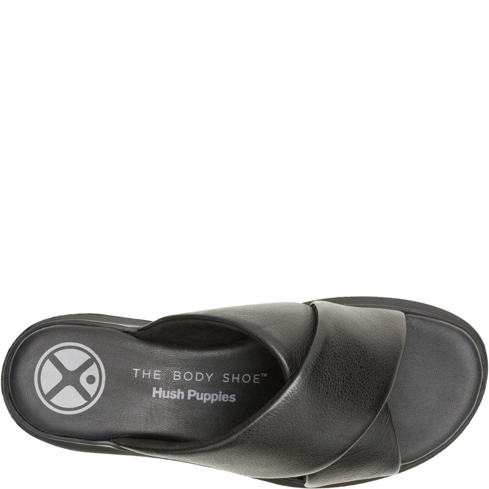 Sandal Ladies Summer Black Hush Puppies Uplift Crossover Slide