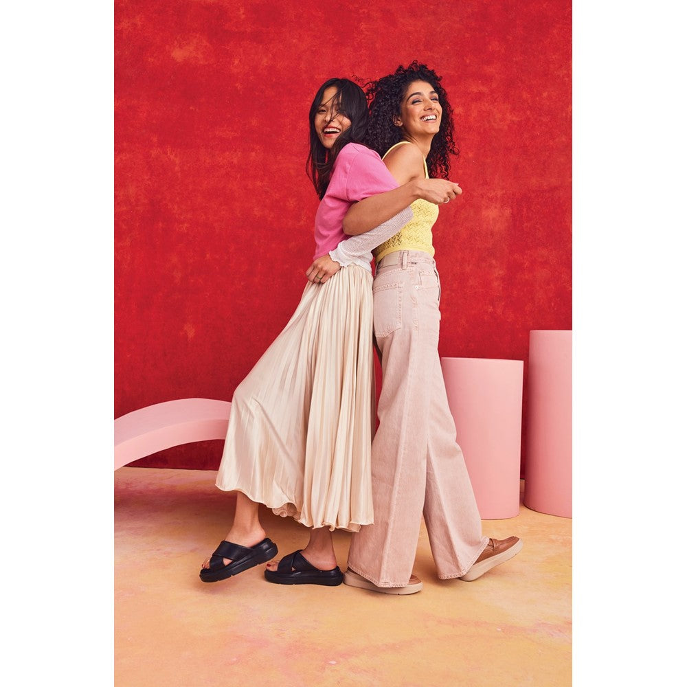 Sandal Ladies Summer Black Hush Puppies Uplift Crossover Slide