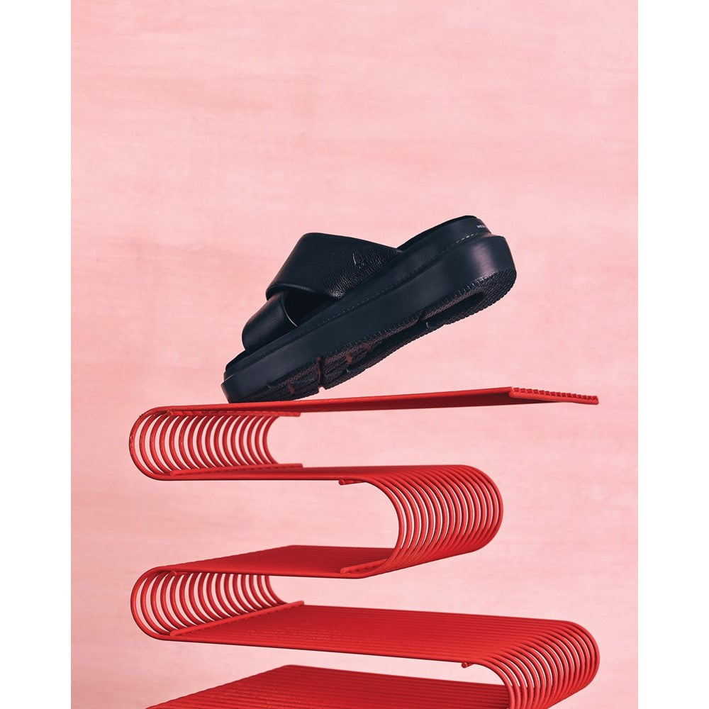 Sandal Ladies Summer Black Hush Puppies Uplift Crossover Slide