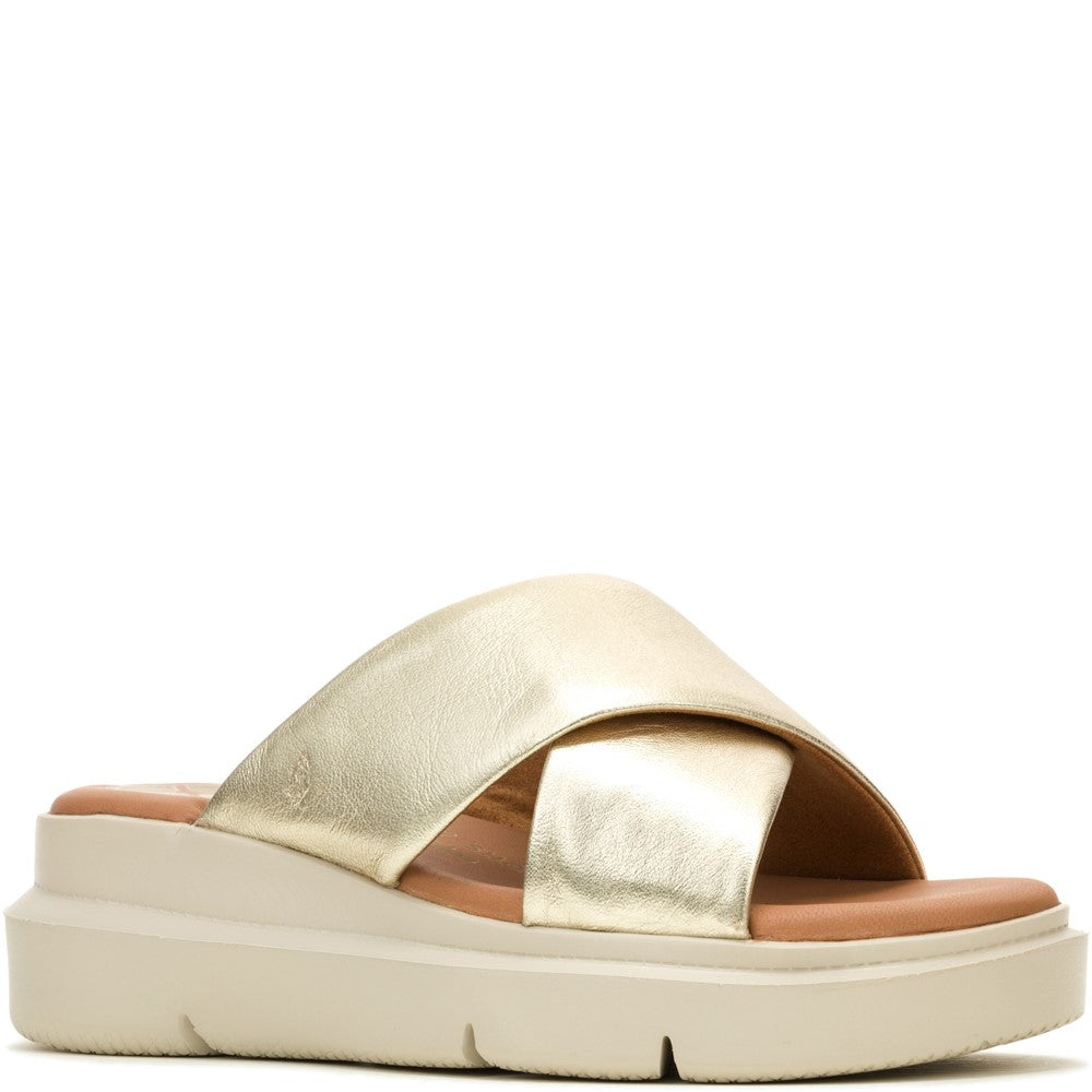 Sandal Ladies Summer Champagne Hush Puppies Uplift Crossover Slide