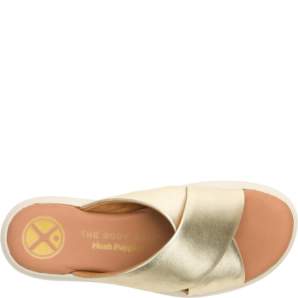 Sandal Ladies Summer Champagne Hush Puppies Uplift Crossover Slide