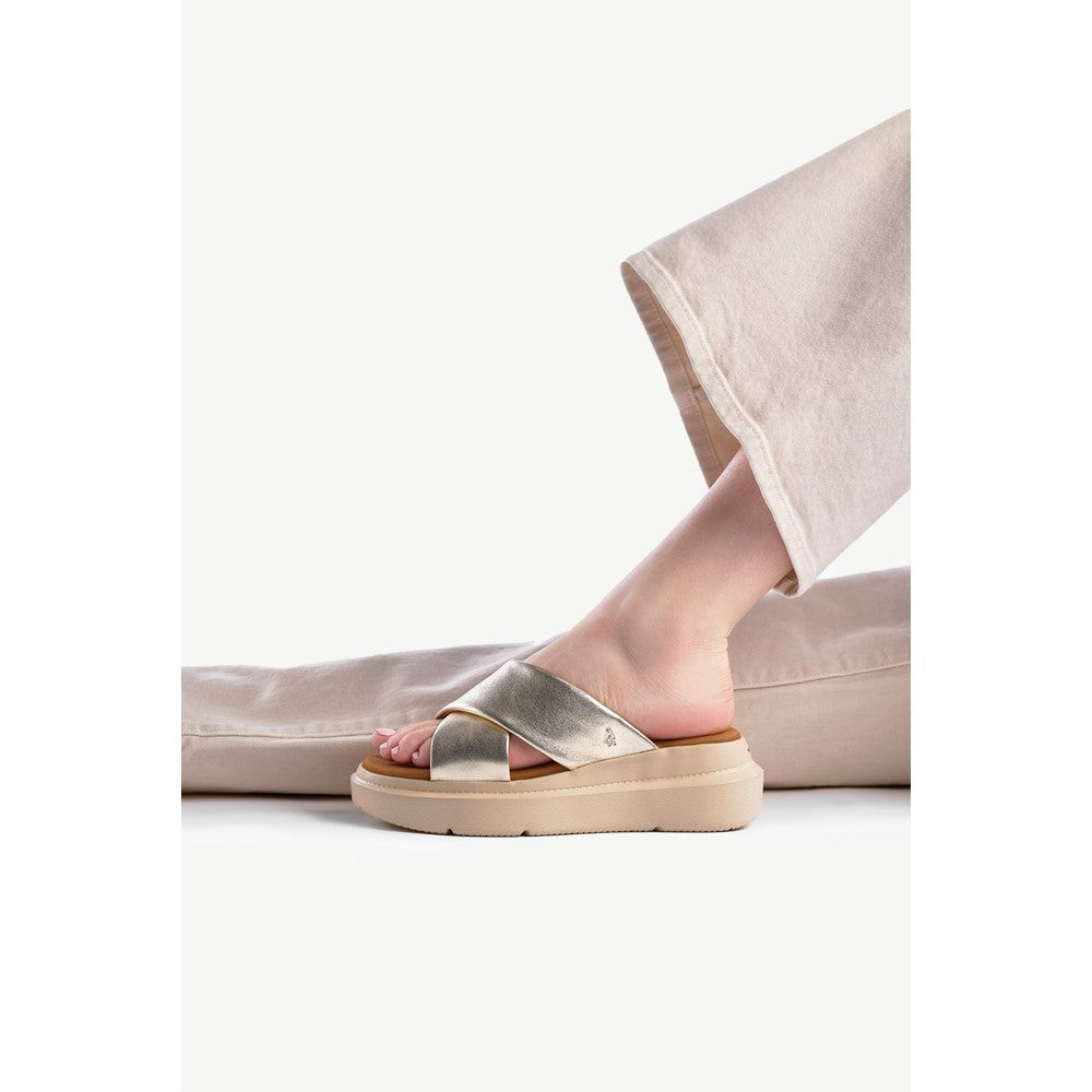 Sandal Ladies Summer Champagne Hush Puppies Uplift Crossover Slide