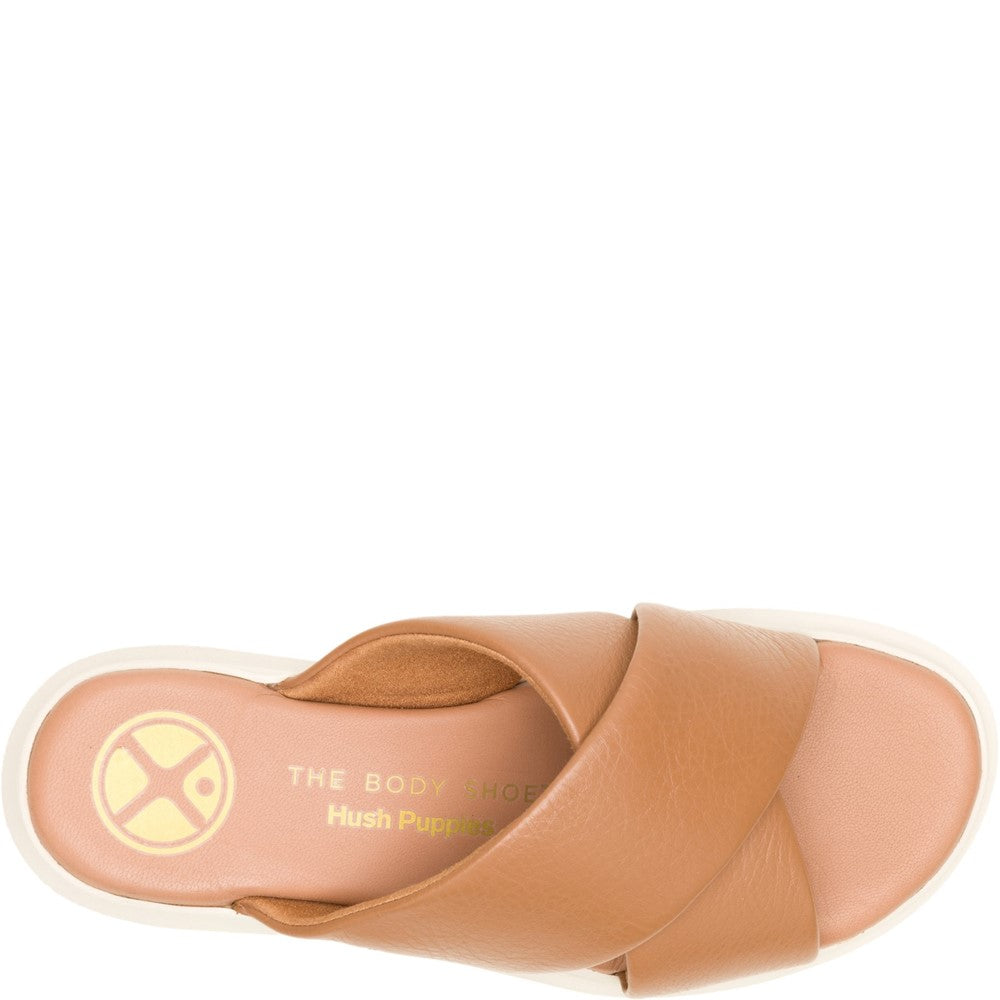 Sandal Ladies Summer Tan Hush Puppies Uplift Crossover Slide