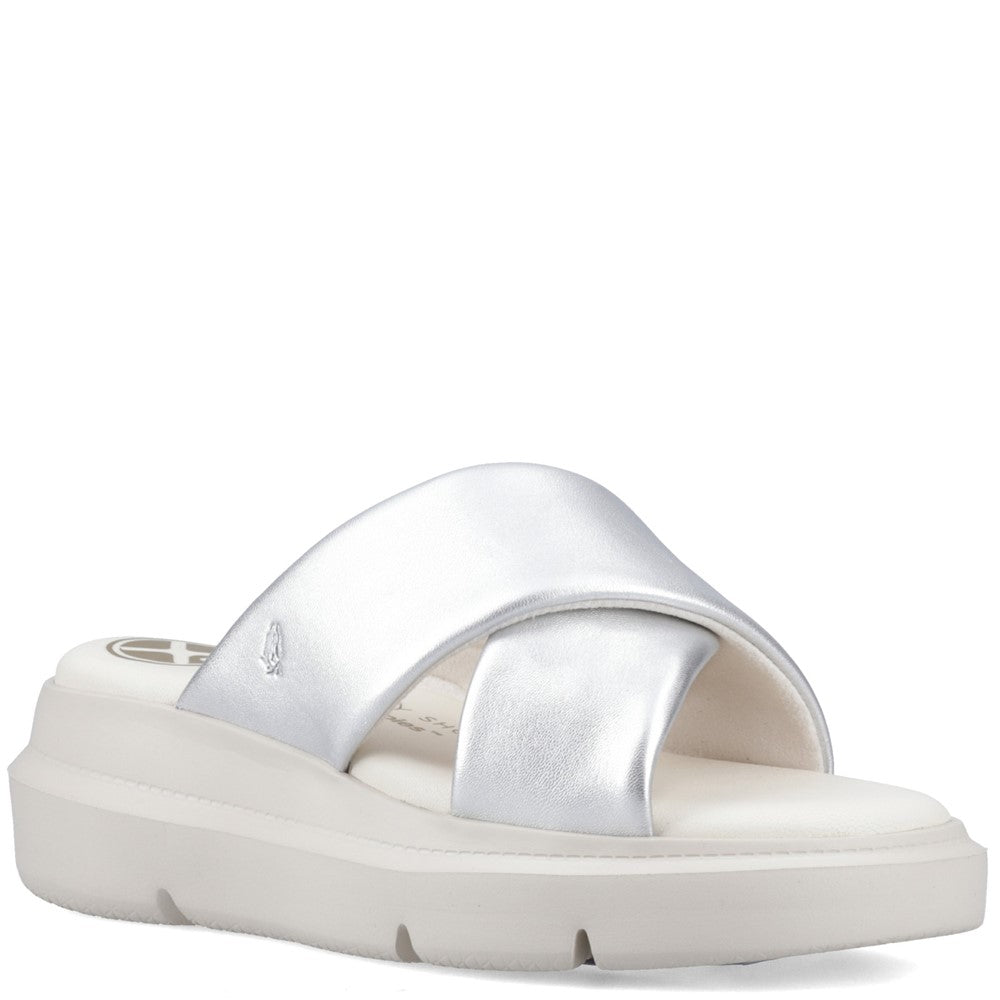 Sandal Ladies Summer Silver Hush Puppies Uplift Crossover Slide