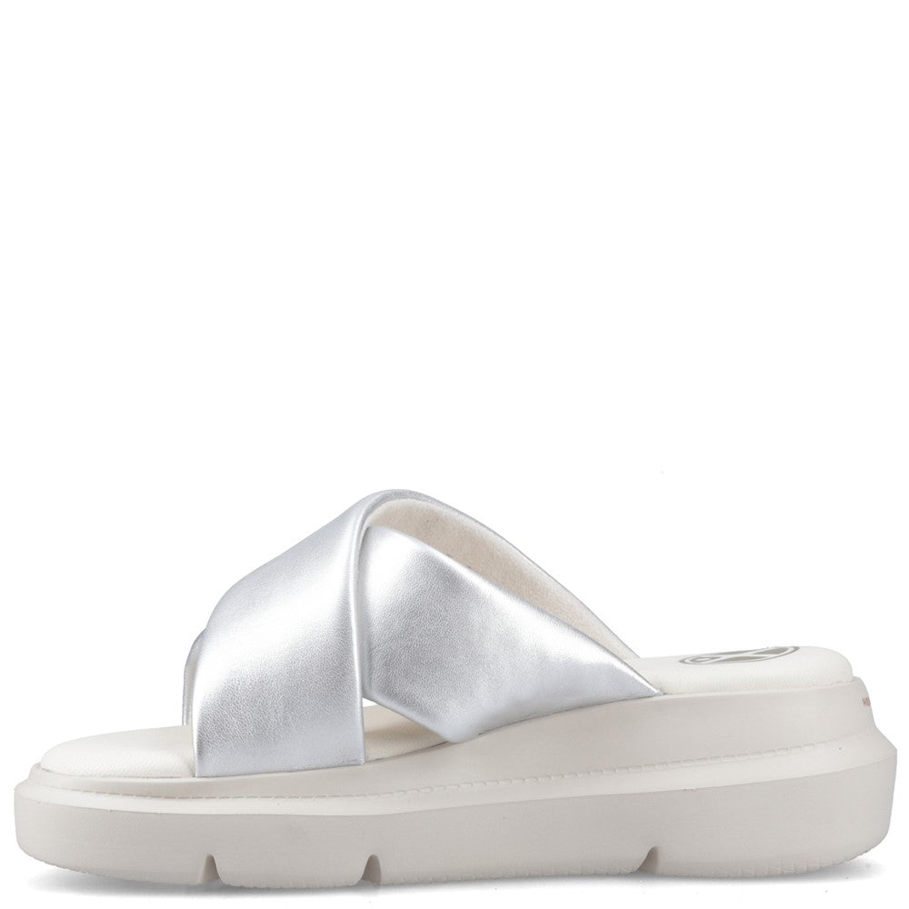 Sandal Ladies Summer Silver Hush Puppies Uplift Crossover Slide